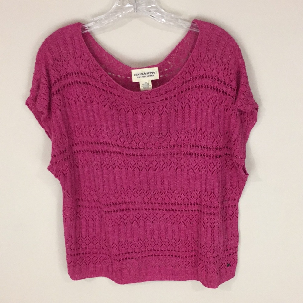 Ralph Lauren Denim and Supply Pink Top Sweater Or Vest Size Small